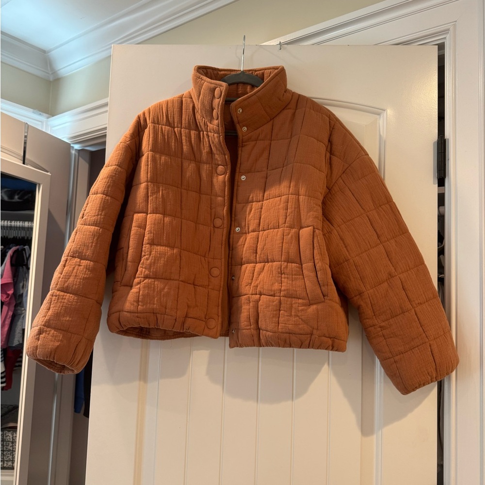 Kids Quilted Jacket - Orange